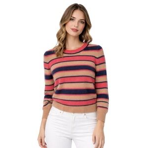 Wallace by Madewell Rabbit Hair Blend Sweater | Striped | Size S | c. 2011